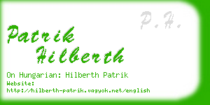 patrik hilberth business card